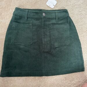 Altar'd State Forest Green A-Line Corduroy Skirt